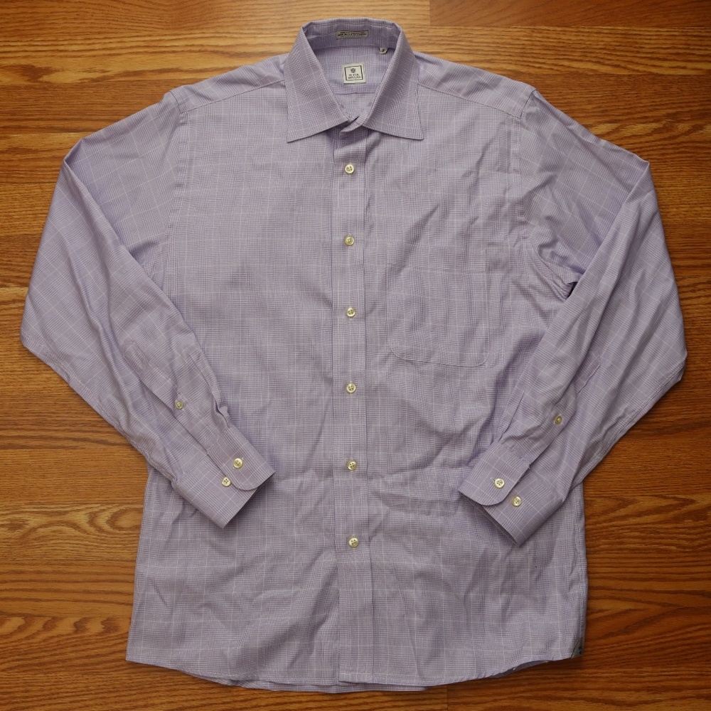 Mens Dress Shirt Purple Cotton Peter Millar